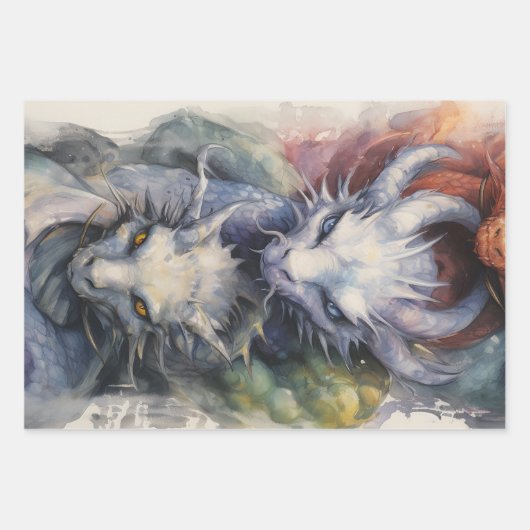 Drachen Geschenkpapier Set (Vorderseite 2)