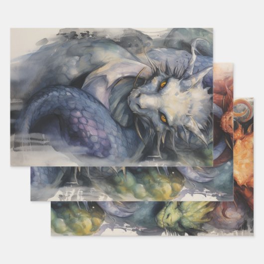 Drachen Geschenkpapier Set (Set)