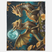 Drachen im Mondlicht Fleecedecke (Vorderseite)