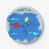 Drachen im Namen des blauen Himmels Pappteller (Vorderseite)