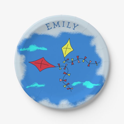 Drachen im Namen des blauen Himmels Pappteller (Vorderseite)