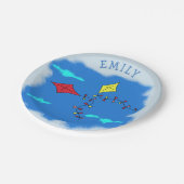 Drachen im Namen des blauen Himmels Pappteller (Schrägansicht)