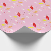 Drachen im Sky Pink Pattern Girl Geschenkpapier (Ecke)