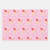 Drachen im Sky Pink Pattern Girl Geschenkpapier Set (Vorderseite 3)