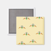 Drachen in blass orange magnet (Vorderseite/Rückseite)