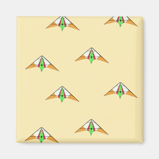Drachen in blass orange magnet (Vorne)