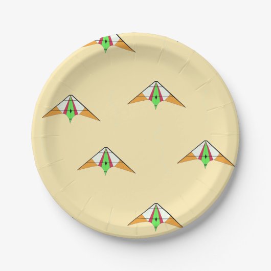 Drachen in blass orange pappteller (Vorderseite)