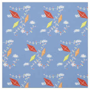 Drachen in Blue Sky Wolken Muster Kids Stoff