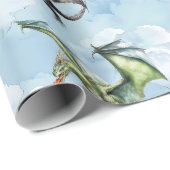 Drachen in den Wolken Geschenkpapier (Rolleneckpunkt)