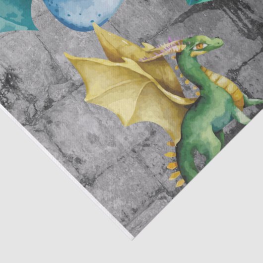 Drachen in der Ecke Seidenpapier (Detail)