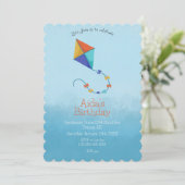 Drachen in der Himmel Einladung: farbenfroh Einladung (Stehend Vorderseite)