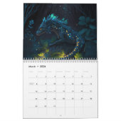Drachen in einem nächtlichen Gartenkalender Kalender (Mär 2026)