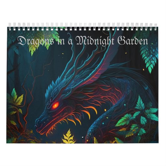 Drachen in einem nächtlichen Gartenkalender Kalender (Titelbild)