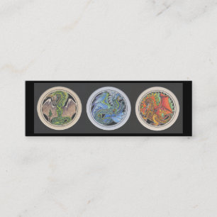 "Drachen in einer Reihe" Lesezeichen Mini Visitenkarte