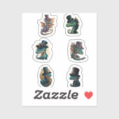 Drachen in Top Hats! Aufkleber (Blatt)