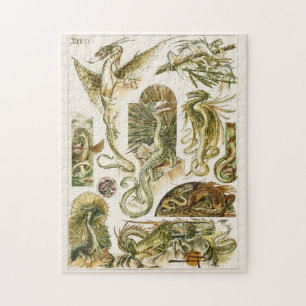 Drachen, Jugendstilbild von Anton Seder J. Puzzle