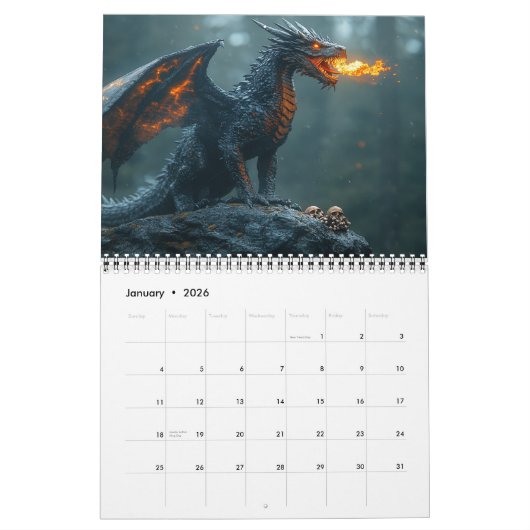 Drachen Kalender (Jan 2026)