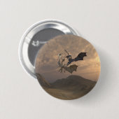 Drachen kämpfen in einer Berglandschaft Button (Vorne & Hinten)