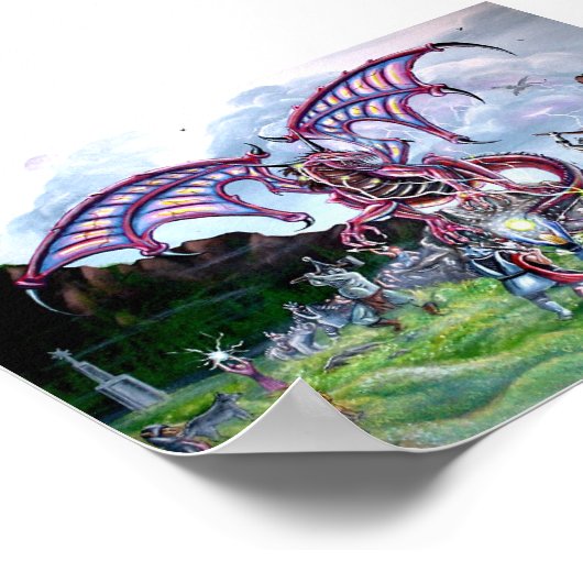 Drachen kämpfen poster (Ecke)