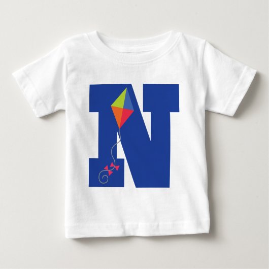 Drachen-Kindermonogramm-Buchstabe- Nalphabet Baby T-shirt (Vorderseite)