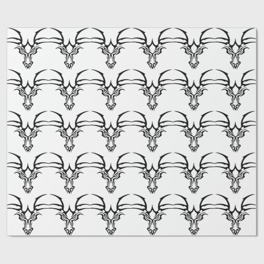 Drachen-Kopf-310-Op Geschenkpapier (Flach)