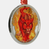 Drachen-Löwe Silbernes Ornament (Rechts)