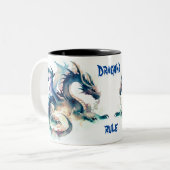 Drachen machen Spaß Zweifarbige Tasse (Vorderseite Links)