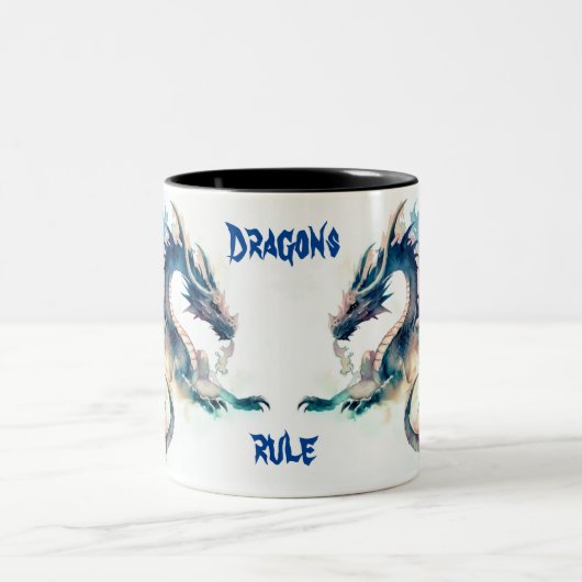 Drachen machen Spaß Zweifarbige Tasse (Mittel)