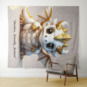 "Drachen-Maskottchen-Logo" Wandteppich (Beispiel (Horizontal))