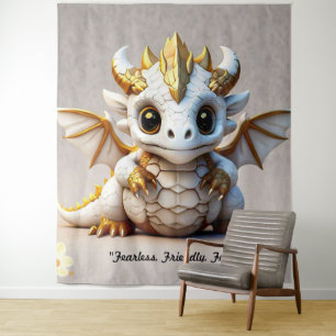 "Drachen-Maskottchen-Logo" Wandteppich