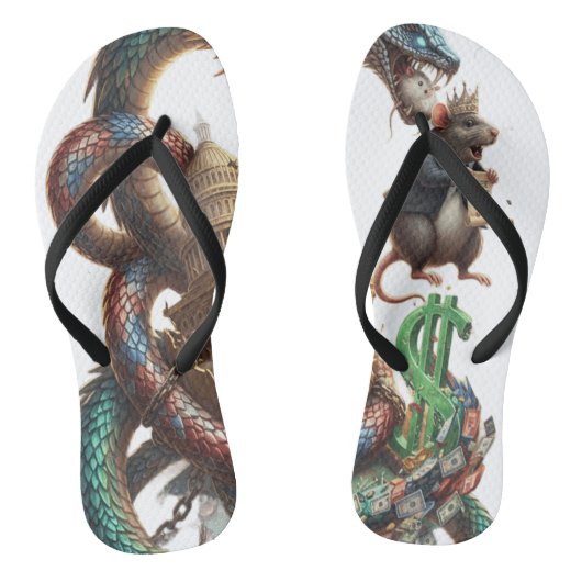 Drachen- & Maus-Power-Flip-Flops – Fantasy trifft  Badesandalen (Fußbett)