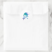 Drachen mit Federn Runder Aufkleber (Tasche)