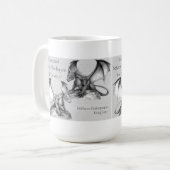 Drachen mit King Lear Zitat grau, schwarz, weiß Ta Kaffeetasse (Vorderseite Links)