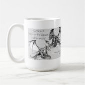 Drachen mit King Lear Zitat grau, schwarz, weiß Ta Kaffeetasse (Links)