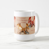 Drachen mit King Lear Zitat rot, gold, weiß Tasse (VorderseiteRechts)