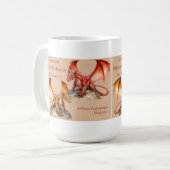 Drachen mit King Lear Zitat rot, gold, weiß Tasse (Vorderseite Links)