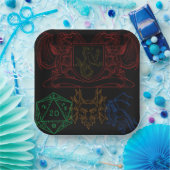 Drachen mit Würfeln Pappteller (Party)