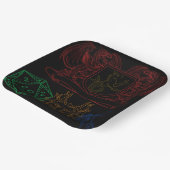 Drachen mit Würfeln Pappteller (Gewinkelt)