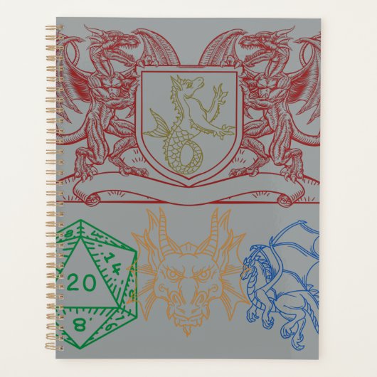 Drachen mit Würfeln Planer (Vorderseite)