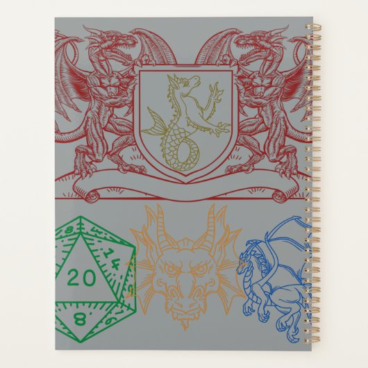 Drachen mit Würfeln Planer (Rückseite)