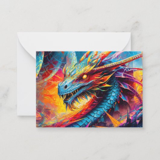 Drachen-Notizkarte Mitteilungskarte (Vorderseite)