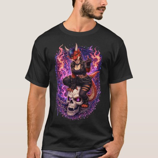 Drachen-Punk T-Shirt (Vorderseite)