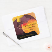 Drachen schützen dieses Buch Feuer Lila rotes Buch Quadratischer Aufkleber (Umschlag)