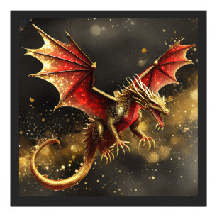 Drachen sind echte Red Gold ID1005 Fotodruck