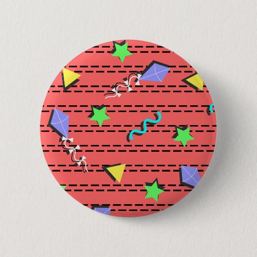 Drachen, Sterne, Dreiecke und Kurven Button (Vorderseite)