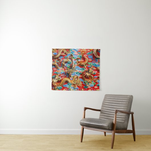 Drachen-Tempeltapestes Wandteppich (Beispiel (Horizontal))