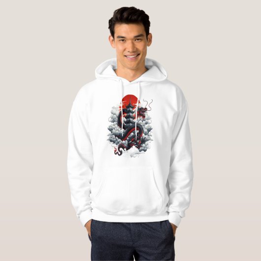 Drachen-Turm Hoodie (Vorne ganz)