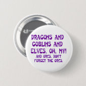 Drachen u. Elfe Knopf Button (Vorne & Hinten)