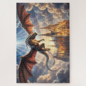 Drachen über Kathedrale Puzzle (Vertikal)