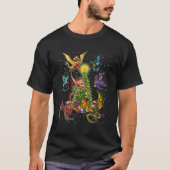 Drachen um Weihnachtsbaum T-Shirt (Vorderseite)